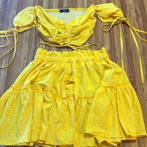 New age flower print matching set